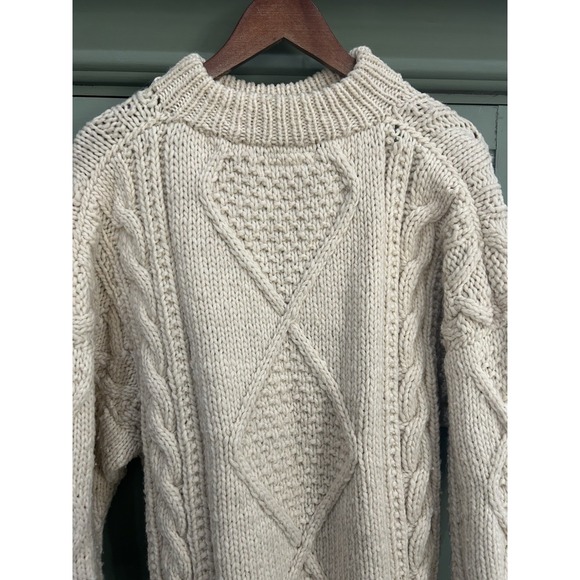 Nature Company 100% Wool Vintage Fisherman Chunky Cable Knit Sweater Size‎ L - Picture 4 of 11